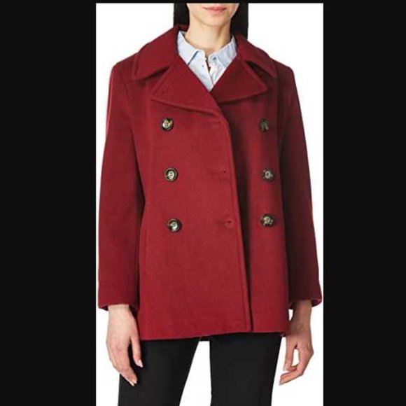 mens red wool peacoat